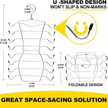 Edelstahl Kleiderschrank Organizer Gestell, 8-stufiger Westen Aufhänger, schwere Büstenhalter Organizer, zusammenklappbar, Must-Have für Studentenwohnheim, platzsparsam & rutschfestes Design
