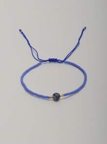 1 Peça pulseira feminina de cordão ajustável com pedra preciosa branca