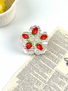 1pc/6pcs Five-Petal Strawberry Flower Hair Clips, Suitable For Women's Daily, Casual, Party, Commuting, Vacation - Hair Accessories, The Best Gift Choice For Celebrating Holidays, Birthdays, Anniversaries Or Graduations For Girlfriends, Mothers
