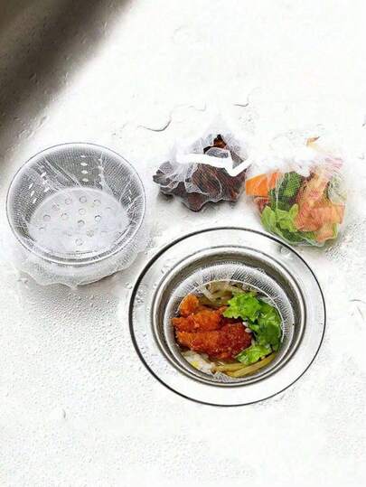 100个装水槽垃圾过滤袋，厨房水槽杂物收集过滤袋，防止堵塞厨房用品，厨房配件，厨房工具