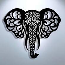 1pc Elegant Metal Elephant Wall Art – Minimalist Hollow Iron Design For Home, Office, Patio, Kitchen, Garden, Cafe & Bar – Removable & Reusable Decor – Perfect For Housewarming, Holidays, Birthdays & Animal Lovers
