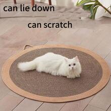 1pc Non-Shed Rope Woven Cat Scratching Pad, Suitable For Cat Scratching And Lounging, Household Pet Gift To Improve Ambience