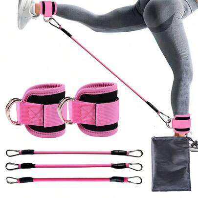 6 Pieces Adjustable Gym Leg Support Ankle Strap Set, Leg Strength Training Device, Leg Training Ankle Band, Fitness Equipment Gym Accessories, Sport, Gym, Home Exercise, Gym Weights, Weights, Women's Weights