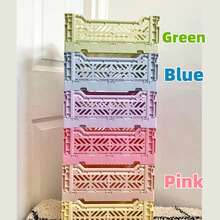 Multipurpose Foldable Storage Basket, Solid Color, Home Use