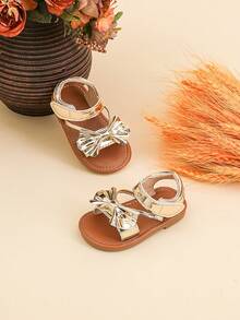 Cute Toddler Gold Flower Decorated Sandals - Gold - View 2