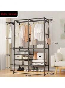 1 pieza Organizador de gabinete metálico de varios niveles con barra colgante, unidad de almacenamiento universal para ropa, zapatos, mantas, bolsos, sombreros, toallas - Resistente, fácil de montar, con recubrimiento en polvo, exhibición minorista industrial y científica