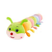 卡通彩色字母毛毛虫毛绒玩具娃娃，柔软填充动物玩具，适合女孩睡觉腿抱枕