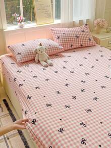 1 件花卉印花床笠套件，柔软舒适的卧室床上用品，床垫保护套，亲肤床笠，适合所有季节，防尘防滑，适用于单人床、双人床、大号床、特大号床，可机洗（不含枕套） - 彩色 - 查看 6