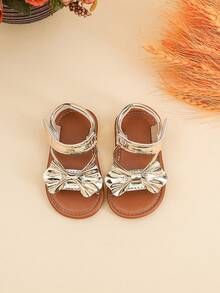 Cute Toddler Gold Flower Decorated Sandals - Gold - View 4