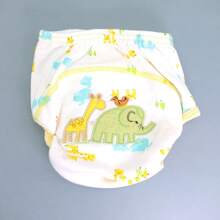 4 piezas de pantalones de entrenamiento reutilizables para niños pequeños, con diseños bordados lindos, transpirables y resistentes al agua, aptos para uso en exteriores