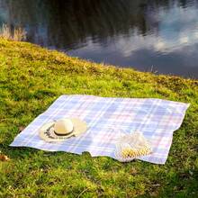 1 件“蓝紫渐变鱼鳞纹、彩色扇贝壳纹、浅蓝底色爱心纹、蓝粉白格纹、粉底妆爱心蝴蝶结纹沙滩垫，海滩休闲最佳选择”波西米亚风情，采用 100% 涤纶材质，防水、快干、可水洗、可机洗野餐垫，非常适合户外露营、海滩度假 - 彩色 - 查看 7