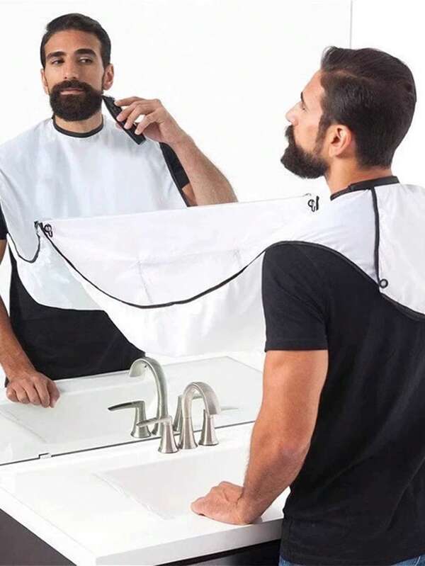 1 pièce Tablier de salle de bain pour homme, Tablier pour barbe d'homme, Support de rasage, Attrape-barbe de rasage, Tablier imperméable de salle de bain pour le nettoyage, Cadeau pour homme, Bavette de rasage, Tablier de coiffure de barbe, Tablier de teinture de cheveux non tachant, Tablier de salle de bain pour homme, Support de rasoir, Attrape-barbe de rasage, Tissu de fleurs imperméable pour le nettoyage de la salle de bain, Cadeau pour homme
