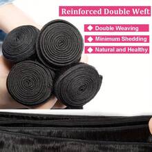 12A 马来西亚直发束 原始人发束 处女发 1/3/4 件束 短直发编织接发 - Natural Black - 查看 5