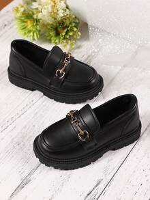 1 双时尚可爱蝴蝶结 PU 仿珍珠钩环防滑舒适百搭玛丽珍平底鞋，适合春秋季户外、休闲、派对、学校穿着 - 黑色 - 查看 6
