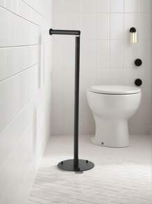 1pc Bathroom Paper Towel Holder & Toilet Brush Organizer Rack, Stainless Steel Roll Paper Dispenser