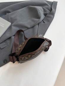 Bolso bandolera deportivo a cuadros casual de moda para hombre, Bolso cuadrado pequeño personalizado de negocios para hombre, Bolsos de lujo con boca de tiburón personalizados de estilo anime