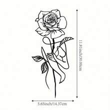 11.81-Inch Elegant Metal Rose Sculpture - Perfect Decoration For Outdoor Garden, Patio, Balcony, Living Room Wall Accent - Black - View 5