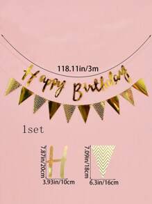 2pcs - Golden Birthday Party Banners, Birthday Party Decoration Banners