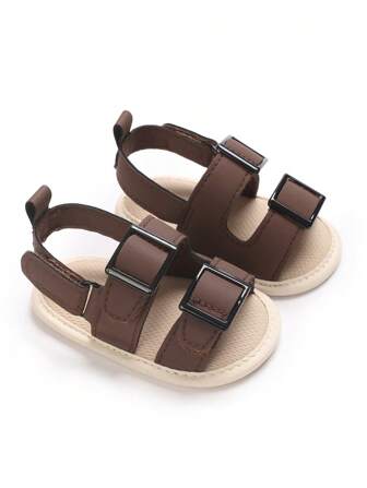 Nuevas sandalias de verano con hebilla, chanclas planas de playa casual para niña