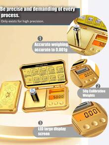 1个迷你电子秤，黄金秤，珠宝秤，粉末秤，咖啡秤，双用途金银喷枪，适用于日常测量贵金属、珠宝、小型首饰，不含电池 - 彩色 - 查看 3