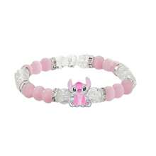1 pezzo Braccialetto con ciondolo di Stitch Disney, accessorio da festa, braccialetto di cartone animato, braccialetto intrecciato carino fai-da-te, bracciale da donna, regalo per compleanno/San Valentino/Natale