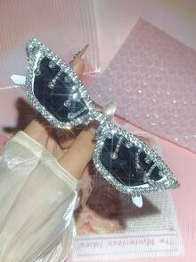 1 件/2 套 - 休闲、可爱、优雅、性感、复古、波西米亚、复古、派对 PC（聚碳酸酯）女士时尚眼镜，带水钻装饰，适合派对、海滩、所有季节 - 亮閃閃水鑽流蘇 - 查看 24