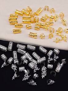 80个脏辫发圈 - 时尚合金发饰，适合女孩和女士编发，头部饰品，爪夹，发夹 - 混色 - 查看 8