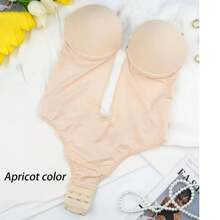 1pc Invisible Shoulder Strap Backless Body Shaping Jumpsuit. Bra Without Any Marks, Deep V-Shaped Shapewear, Gathered Chest Shapewear, Suitable As Underwear, For Home Fitness, Yoga, Swimming, Lingerie Parties, Etc Gym Accessories For Belly Slimming Girdles, Lumbar Girdles For Belly Slimming Corset