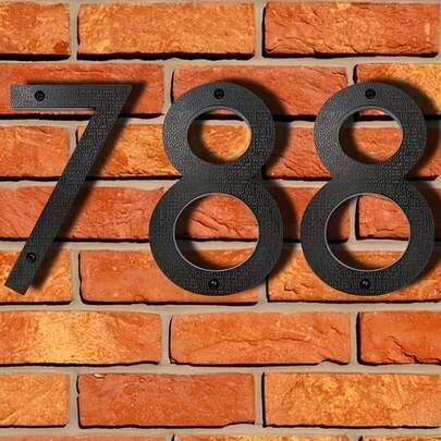 1 包 5/8/10 英寸门牌号码，户外门牌号码，现代悬浮式门牌号码，适用于户外邮箱、庭院、房屋墙壁、门、车库门装饰，黑色涂层，适用于 911 紧急呼叫标识，附带钉子套装，可用于圣诞装饰、家居装饰