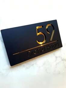 1 pièce Plaque d'adresse personnalisée, design en relief 3D, noir mat, panneau de numéro de rue extérieur, réutilisable, multifonctionnel, , raffiné, haute qualité, personnalisé, unique, convient pour la décoration de la maison, la décoration murale, la décoration de porte, la décoration de rue, la décoration de bureau, la décoration de chambre, la décoration de maison, la décoration de salle de classe, la décoration de dortoir, cadeau pour lui/elle, cadeau de pendaison de crémaillère, cadeau de fête des pères, cadeau de fête des mères, cadeau d'anniversaire, multifonctionnel, ornemental, réutilisable, raffiné, élégant, haute qualité, coloré, moderne, personnalisé, unique, rafraîchissement de la maison, impression graphique