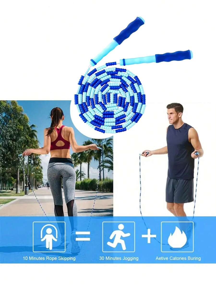 1 件/2025 新款竹节跳绳，初学者运动跳绳，成人软橡胶健身跳绳，分段式可调节设计，适合锻炼训练，毕业和生日的绝佳礼物，健身房配件，运动，健身房，家庭锻炼，跳绳，跳绳，跳绳