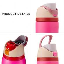 OwaIa Rose Red Large Capacity 32OZ/945ml One Hand Press Open Lid Sports Kettle - Double Drink Stainless Steel Outdoor Sports Kettle With Straw, Double Insulated 100% Leak-Proof Vacuum Bottle, Frosted Non-Slip Travel Cup - Large Capacity 32OZ/945ml - Perfect For Sports Gym, Hiking, Car, Beach Or Outdoor Adventure - 玫紅色 - 查看 7
