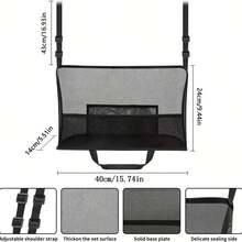 1pc Car Seat Back Storage Bag, Multipurpose Organizer Net Pocket Auto Accessories Summer Storage Organizer Gift - Web Label Plus Bag Black - View 4