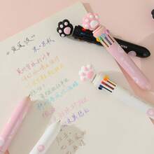 1 buah Pulpen Ballpoint Aneka Warna Desain Cakar Kucing untuk Pelajar, Pulpen Berbasis Minyak Berwarna untuk Menulis, Mencatat, Menyoroti, Melukis, untuk Perlengkapan Sekolah, Kembali ke Sekolah - MultiWarna - View 6