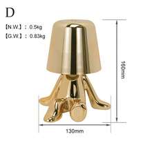 1 Đèn bàn LED không dây cảm ứng sạc lại cạnh giường, Đèn bàn tượng Thinker Golden Man, Đèn cảm ứng 3 màu có thể điều chỉnh độ sáng vô cấp, Đèn bàn chạy bằng pin Đèn ngủ không dây di động cho gia đình, Quà tặng vui nhộn cho nam nữ Ngày lễ tình nhân Sinh nhật + 1 Bộ cáp dữ liệu - Nhiều màu - Xem 13