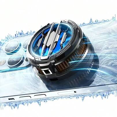 1pc Mobile Phone Cooler Semiconductor Fast Cooling Instant Chill Magnetic Suction Cup/Back Clip 2-In-1 Dazzling Colorful RGB Lights Cell Phone Tablet Multi-Model Compatible Cooling Mute Noise Reducing Fan Suitable For Gaming/Live Streaming/Viewing Multiple Scenarios For Mute Game E -Sports Gaming Accessories