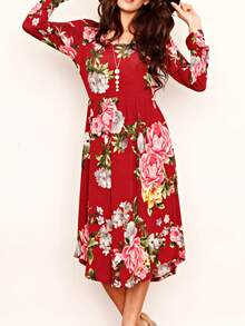 Boho Retro Solid Rayon Cool  Color Mini Dress Short Sleeves Grey Charcoal Olive Navy Small To 3XL Plus Curvy - Red - View 3