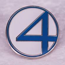 Fantastic Four Brooch Badge Backpack Accessory Hero Movie Merchandise - Silver - View 1