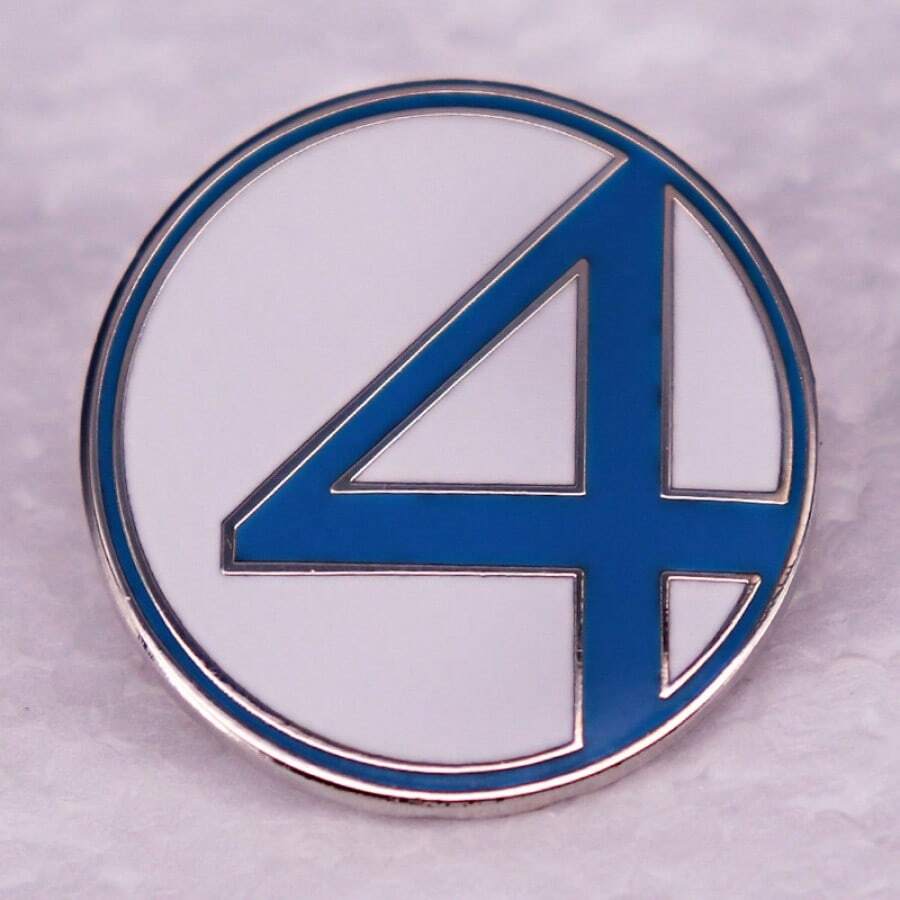 Fantastic Four Brooch Badge Backpack Accessory Hero Movie Merchandise - Silver - View 1
