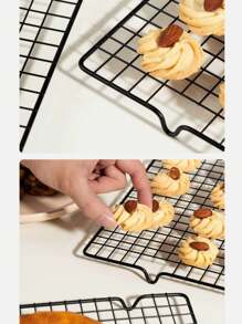 2pcs/1pc Baking Cake Cooling Rack For Restaurant Bread Cooling Rack Black Non-Stick Home Drying Net For Baking Kitchen Gadgets Kitchen Accessories