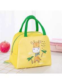 1 pieza Bolsa de almuerzo aislada con diseño de dibujos animados, contenedor térmico de alimentos, bolso impermeable y portátil para la escuela, la oficina, el almacenamiento de maquillaje, la playa, las vacaciones, los viajes, el almuerzo de las damas universitarias, la decoración del hogar, el almacenamiento para fiestas y Navidad