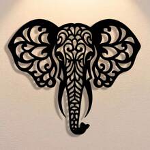 1pc Elegant Metal Elephant Wall Art – Minimalist Hollow Iron Design For Home, Office, Patio, Kitchen, Garden, Cafe & Bar – Removable & Reusable Decor – Perfect For Housewarming, Holidays, Birthdays & Animal Lovers