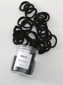 50 Stück/Glas hochelastische Haargummis für Damenfrisuren, Haargummis, Haargummibänder, Scrunchies, Haarseile, Fitness- und Sportoutfit Haarband Kopfzubehör - Schwarz - Übersicht 7