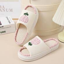 Linen Slippers For Men, Indoor Quiet Breathable Moisture-Wicking Non-Slip Odor-Resistant Flax Slides, Suitable For Women In Spring & Autumn - Pink - View 5