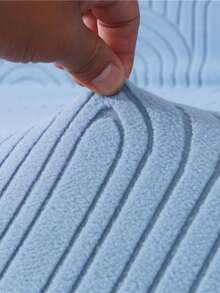 1pc Blue Jacquard Velvet Sofa Cover, With Elastic Edging, Made Of Polyester Fiber Fabric, Suitable For Living Room And Home Use, Modern Minimalist Design - Blue - View 9