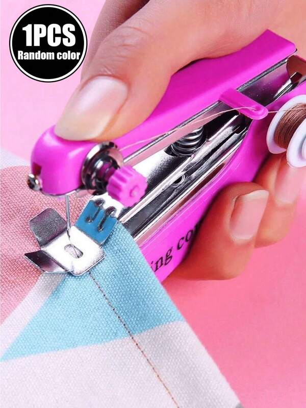 1PC Random Color Mini Handheld Sewing Machine Portable Travel Home Sewing Tool DIY Quick Stitching Easy Sewing Home Travel Student Use Hand Sewing Machine Small Sewing Machine Lightweight Sewing Gadget Quick Repair Sewing Travel Essential Sewing Enthusiasts DIY Handcraft Sewing Machine Portable Sewing Machine Manual Sewing Machine Mini Sewing Machine Quick Repair