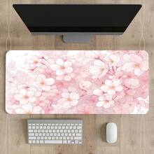 Cute Pink Sakura Mouse Pad, Floral Flowers Mouse Pad, Cherry Blossom Mousepad, Aesthetic Desk Decor, Anti Slip Rubber Base Mice Pad For Computer Office Girl