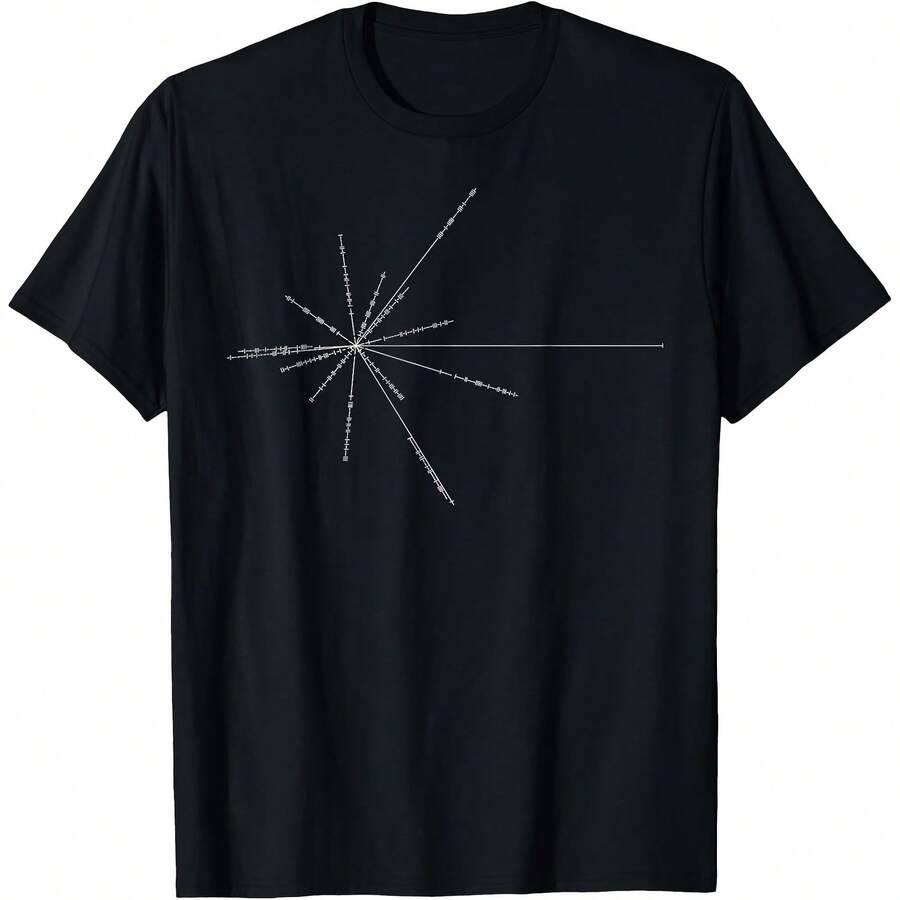 Vintage Space Travel Probe Pulsar Map Pioneer Voyager Eh T-Shirt - màu đen - Xem 1