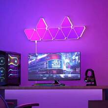 6/8/10/12pcs RGB Triangular Zodiac Wall Ambient Light - Game Exclusive, Phantasmagoric Smart Gaming Room Table Music Quantum Triangular Ambient Light (Gift Box Edition) - Triangle Colorful Quantum Light - View 3
