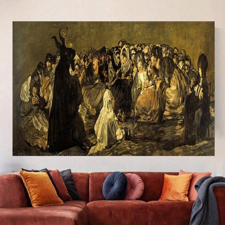 Impresión en lienzo retro enmarcada, Póster de la Pintura del Brujo de Puryzxac, Arte de Pared en Lienzo, Obra de Arte de Estilo de Pintura, Pintura Mural para Cocina, Dormitorio, Oficina, Sala de Estar, Bar, Café, Decoración de Pared, Decoración del Hogar